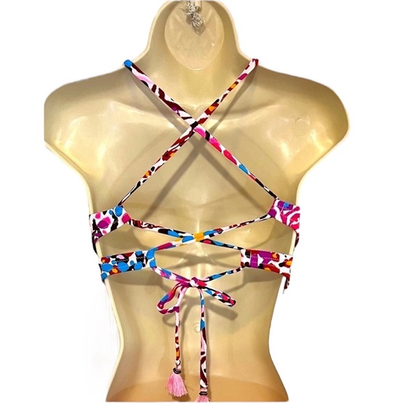 Jessica Simpson Swim Top,  Floral-Print, Adjustable Strings, Size Medium, NWOT - Picture 5 of 8